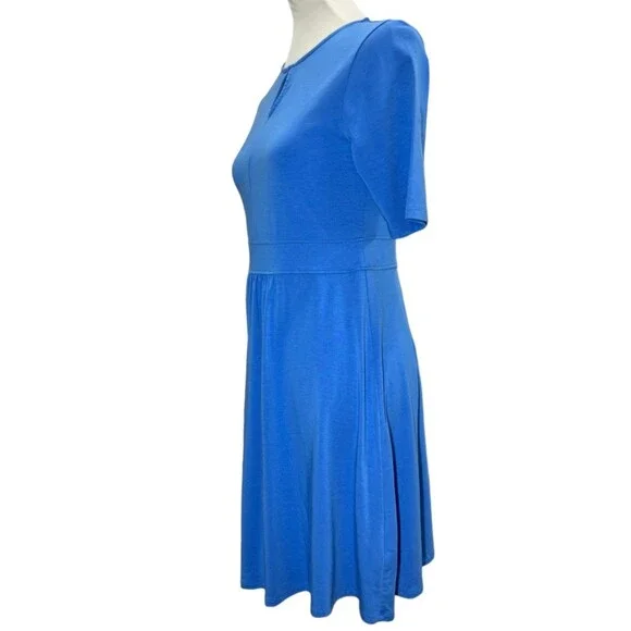 Knit Dress small Lands End Blue womens casual knee length stretchy - Picture 2 of 7